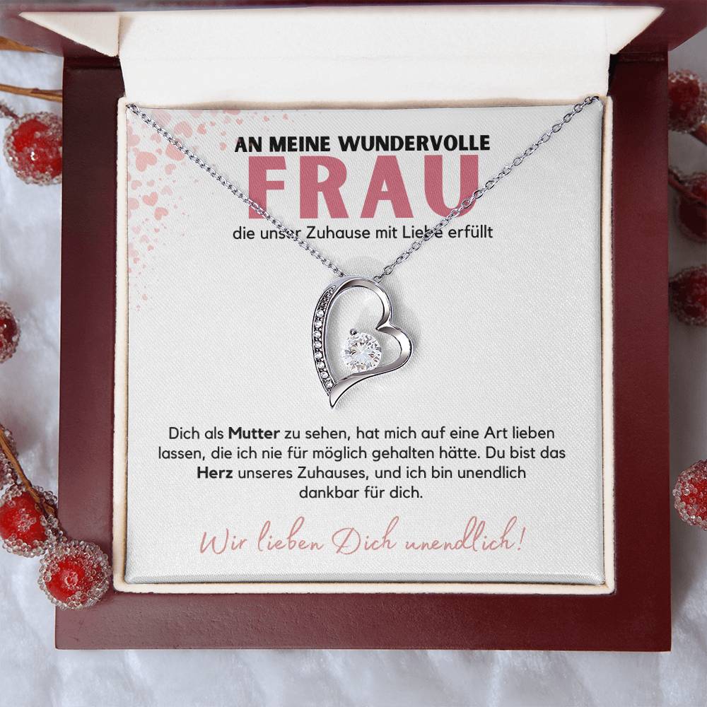 Halskette Geschenk für die wundervolle Frau – Mit einer liebevollen Botschaftskarte