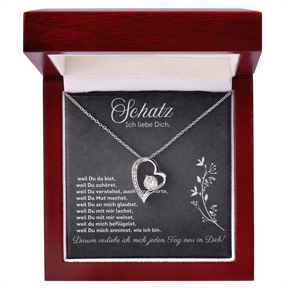 Schatz, Ich Liebe Dich - Romantische Halskette mit Liebesbotschaft