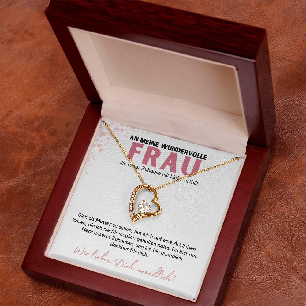 Halskette Geschenk für die wundervolle Frau – Mit einer liebevollen Botschaftskarte