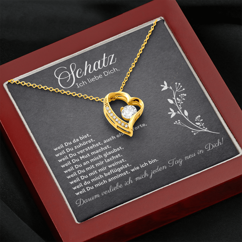 Schatz, Ich Liebe Dich - Romantische Halskette mit Liebesbotschaft