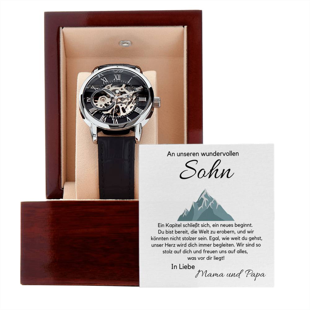 Für meinen Sohn – Armbanduhr mit Botschaftskarte, Geschenk für Sohn, Geburtstagsgeschenk