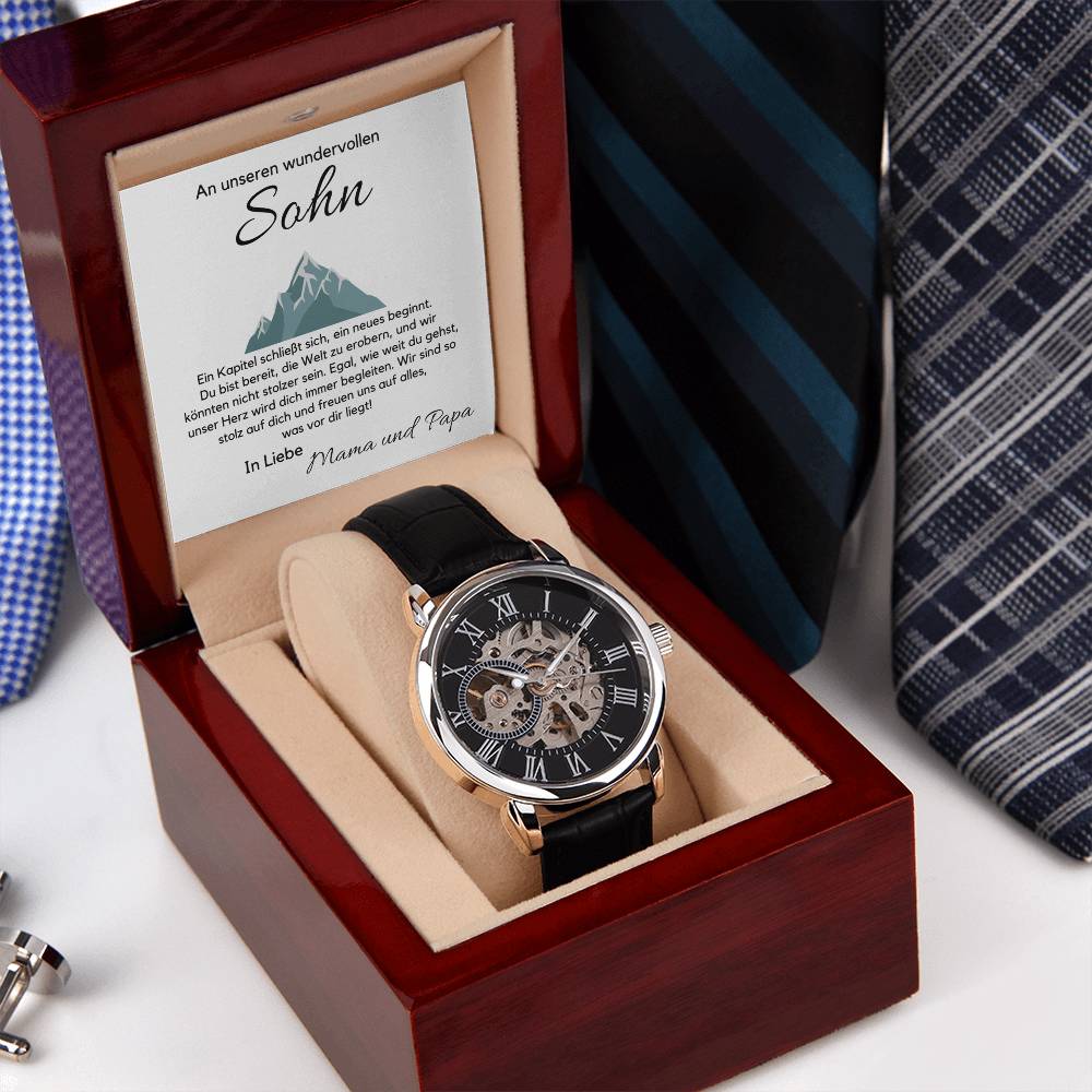 Für meinen Sohn – Armbanduhr mit Botschaftskarte, Geschenk für Sohn, Geburtstagsgeschenk