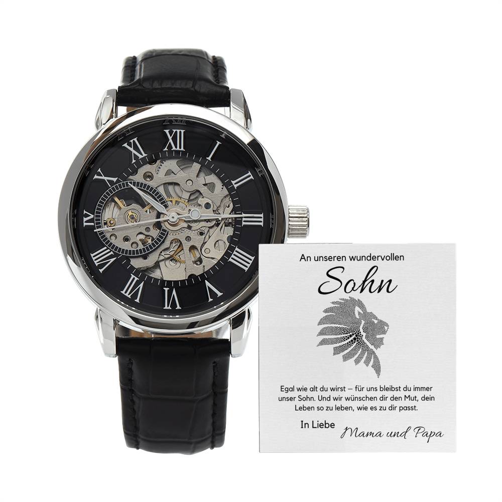 Geschenkidee für Sohn – Armbanduhr mit Message Card, Geburtstagsgeschenk
