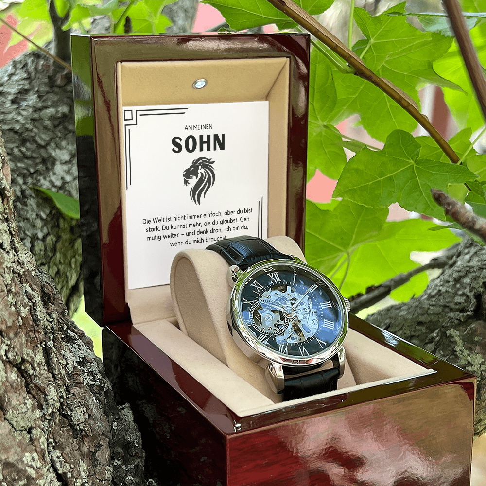 Persönliche Uhr für Sohn – mit liebevoller Nachricht, Geburtstagsgeschenk für Sohn