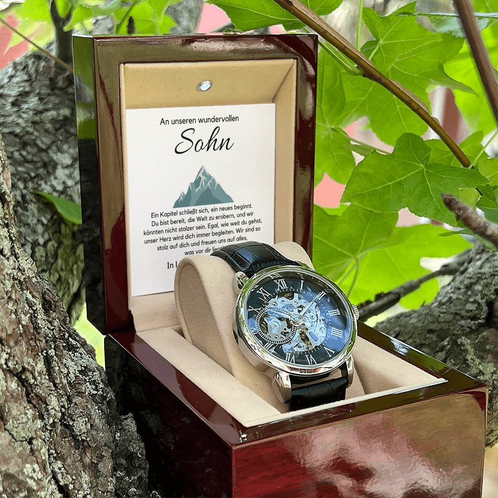 Für meinen Sohn – Armbanduhr mit Botschaftskarte, Geschenk für Sohn, Geburtstagsgeschenk