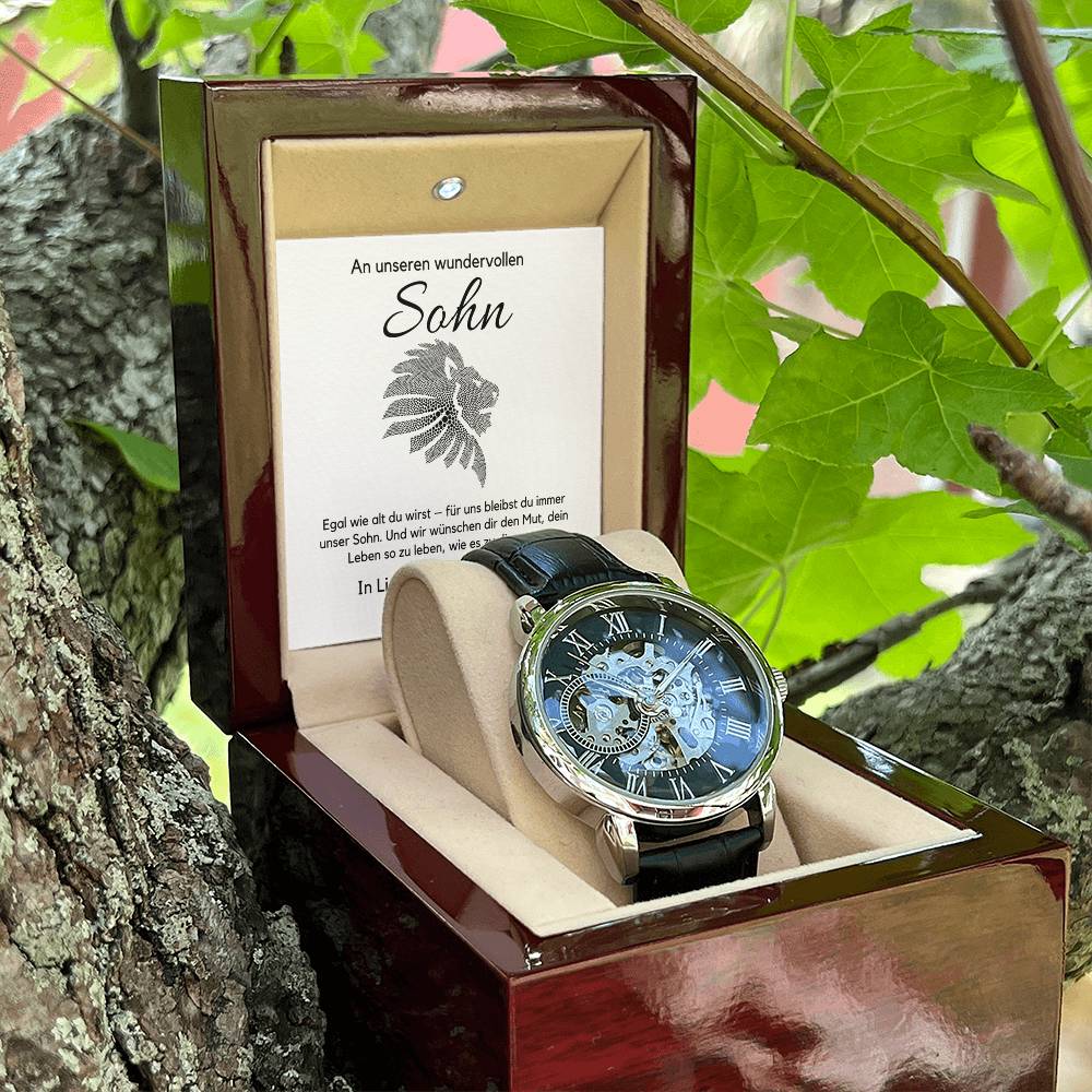 Geschenkidee für Sohn – Armbanduhr mit Message Card, Geburtstagsgeschenk