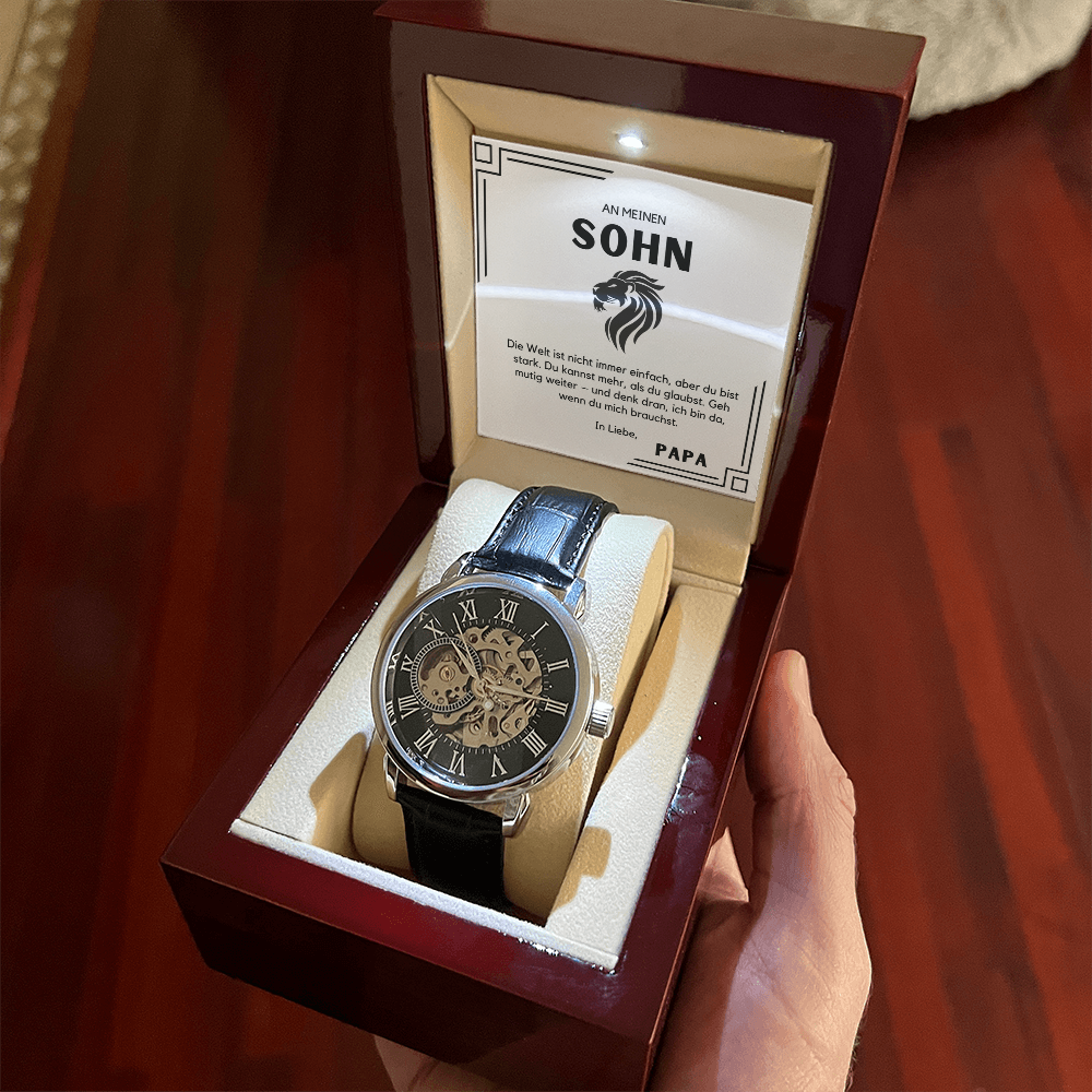 Persönliche Uhr für Sohn – mit liebevoller Nachricht, Geburtstagsgeschenk für Sohn