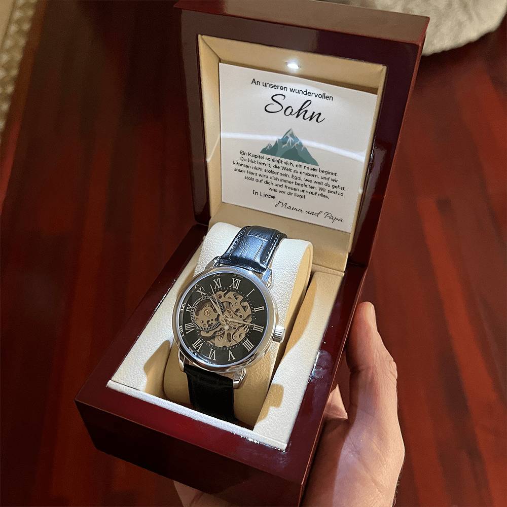 Für meinen Sohn – Armbanduhr mit Botschaftskarte, Geschenk für Sohn, Geburtstagsgeschenk