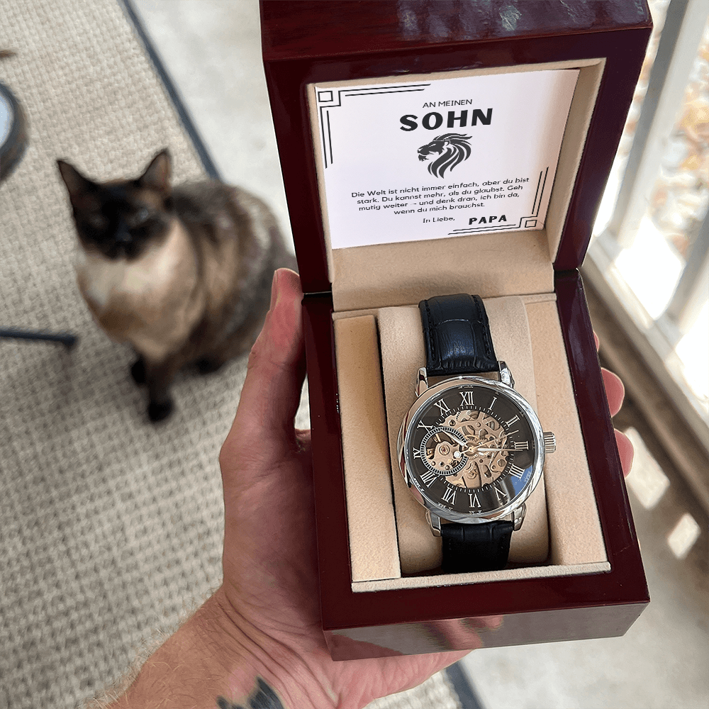 Persönliche Uhr für Sohn – mit liebevoller Nachricht, Geburtstagsgeschenk für Sohn
