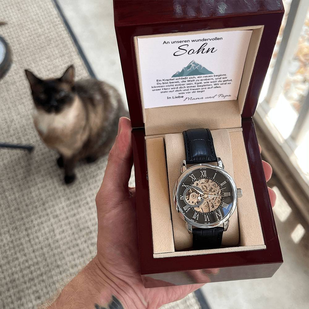 Für meinen Sohn – Armbanduhr mit Botschaftskarte, Geschenk für Sohn, Geburtstagsgeschenk