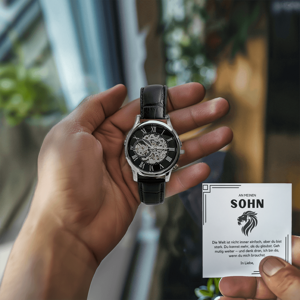 Persönliche Uhr für Sohn – mit liebevoller Nachricht, Geburtstagsgeschenk für Sohn