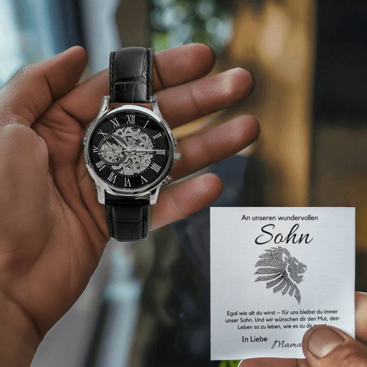 Geschenkidee für Sohn – Armbanduhr mit Message Card, Geburtstagsgeschenk