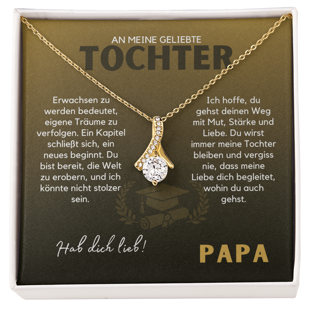 Halskette zum Abitur und Abschluss mit Motivierender Botschaft from Papa