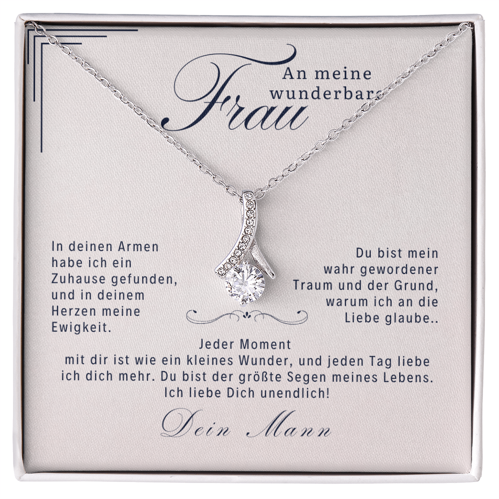 An meine wunderbare Frau - Halskette mit Liebesbotschaft