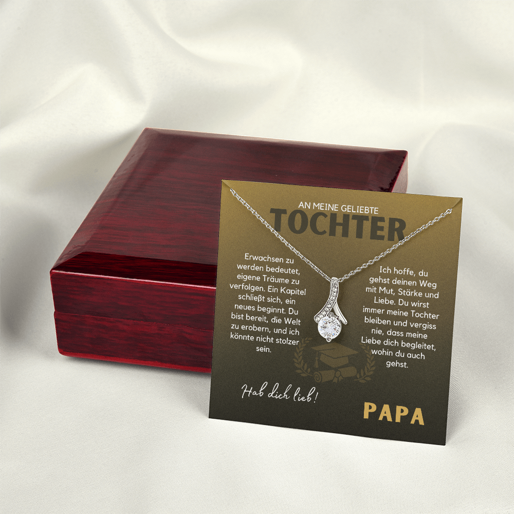 Halskette zum Abitur und Abschluss mit Motivierender Botschaft from Papa