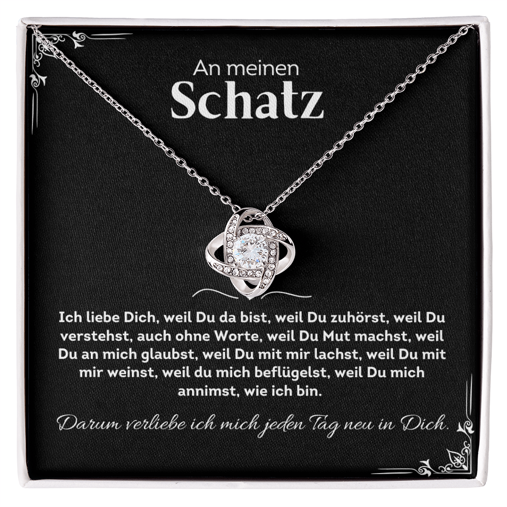 An Meinen Schatz - Liebesbotschaft Halskette