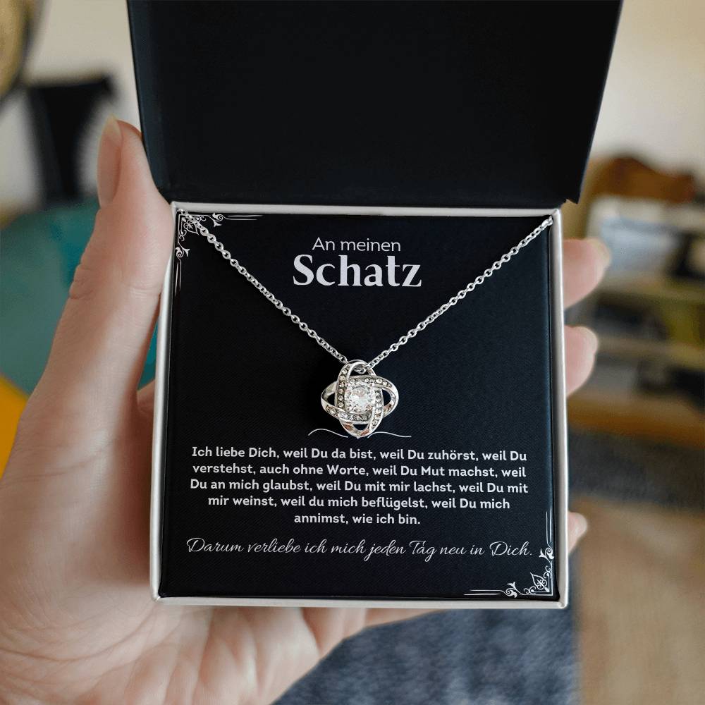 An Meinen Schatz - Liebesbotschaft Halskette