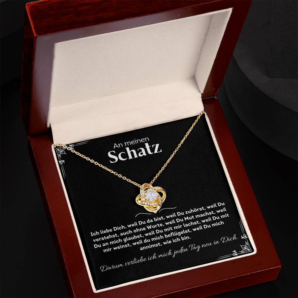An Meinen Schatz - Liebesbotschaft Halskette