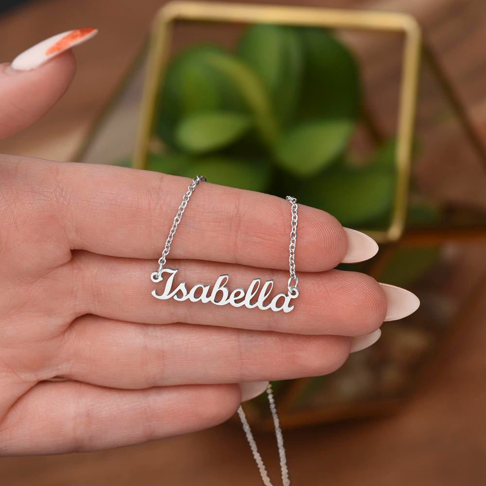 Name Halskette für Tochter von Papa, Geschenk zum Geburtstag, Abschluss, Weihnachten