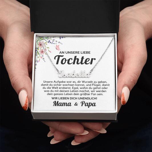 Name Halskette für Tochter, Geschenk zum Geburtstag, Abschluss, Weihnachten