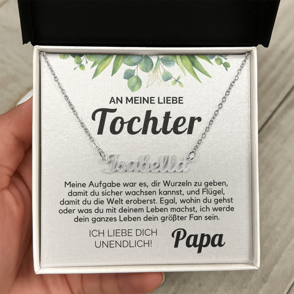 Name Halskette für Tochter von Papa, Geschenk zum Geburtstag, Abschluss, Weihnachten