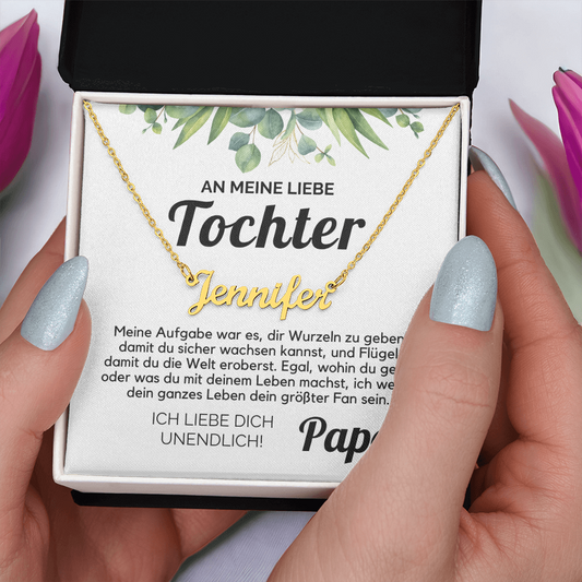 Name Halskette für Tochter von Papa, Geschenk zum Geburtstag, Abschluss, Weihnachten