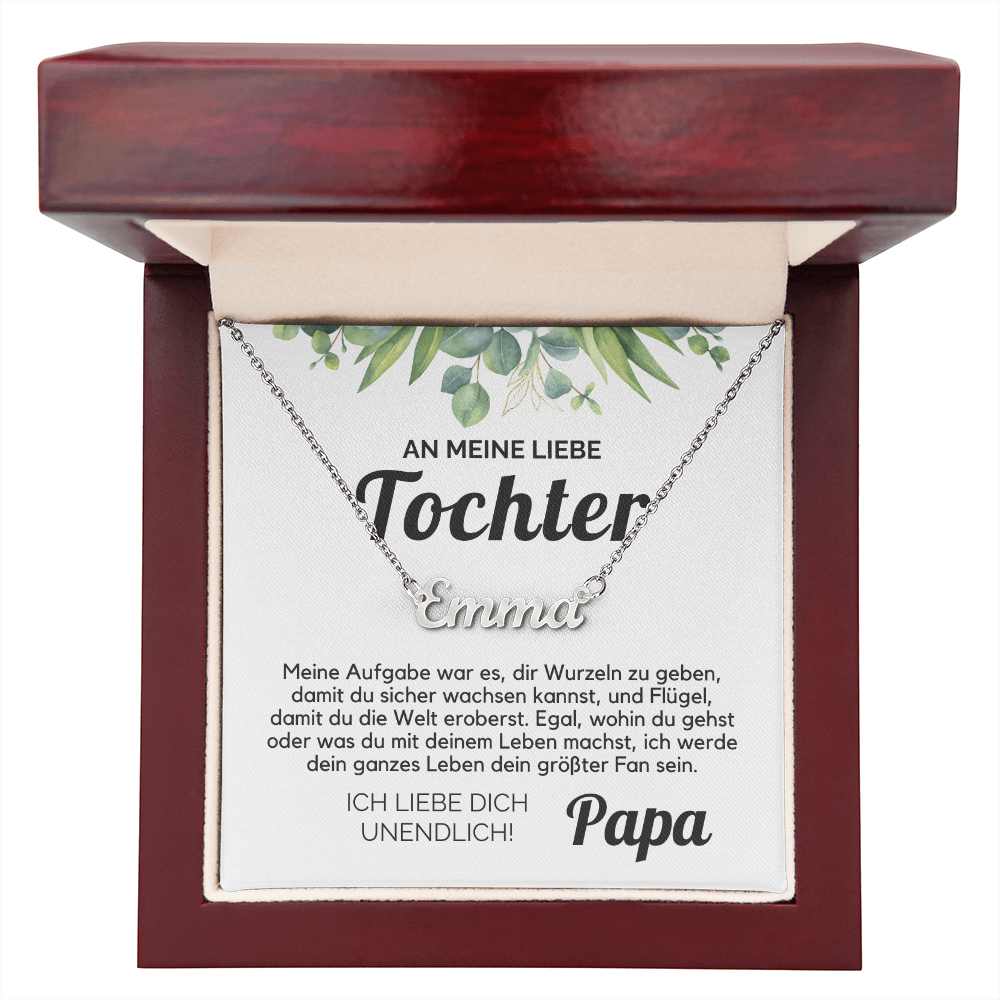 Name Halskette für Tochter von Papa, Geschenk zum Geburtstag, Abschluss, Weihnachten