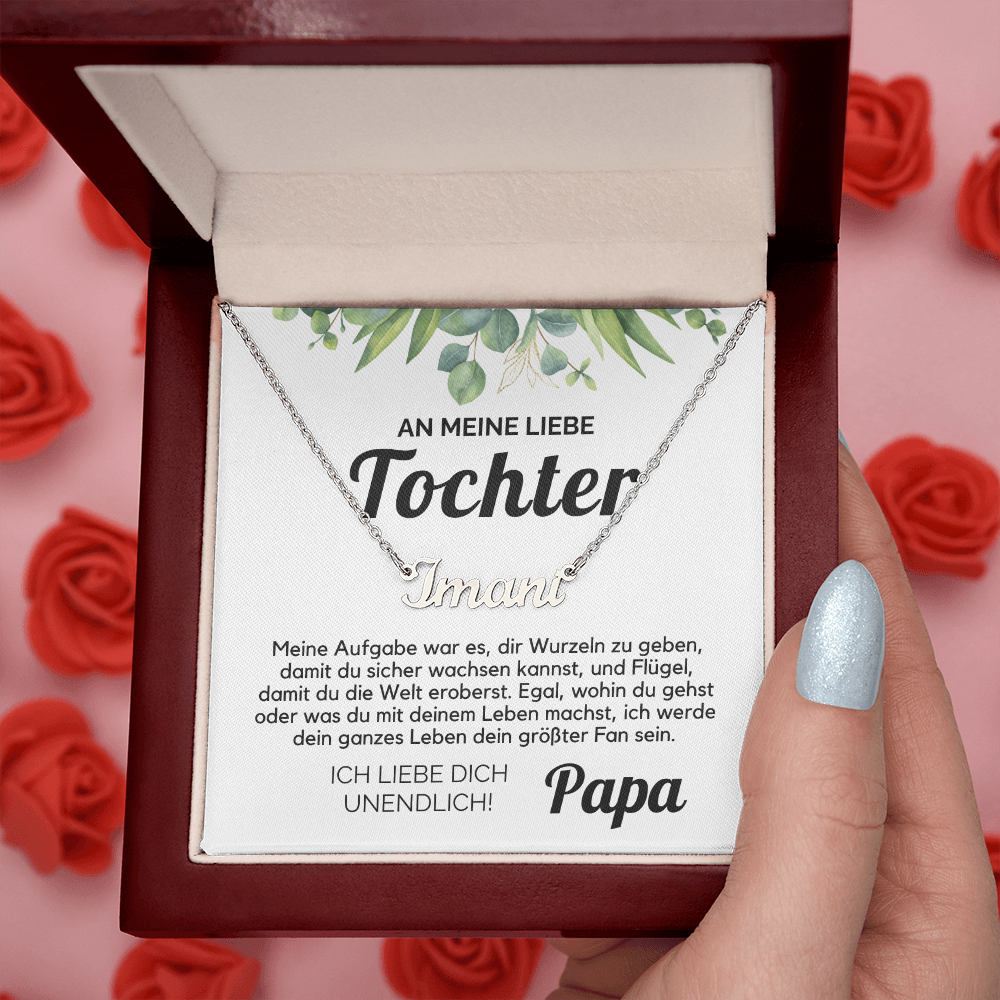 Name Halskette für Tochter von Papa, Geschenk zum Geburtstag, Abschluss, Weihnachten