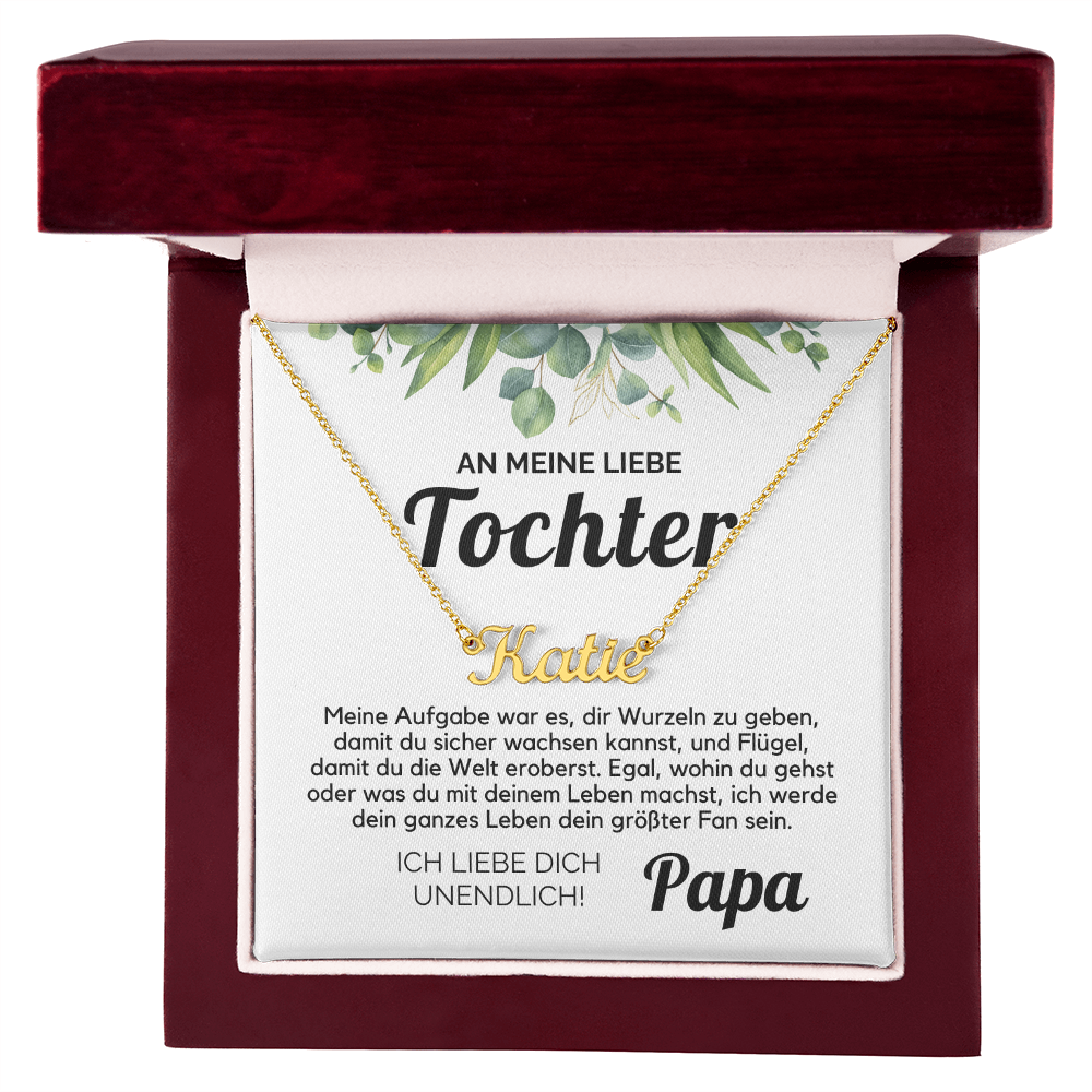 Name Halskette für Tochter von Papa, Geschenk zum Geburtstag, Abschluss, Weihnachten