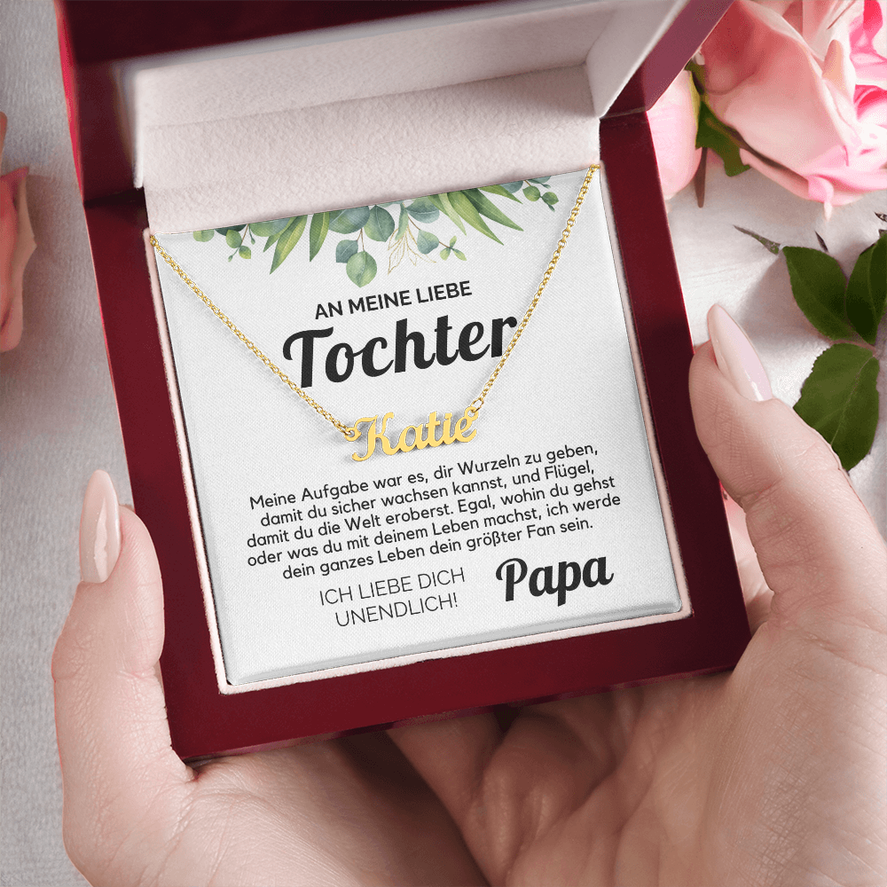 Name Halskette für Tochter von Papa, Geschenk zum Geburtstag, Abschluss, Weihnachten