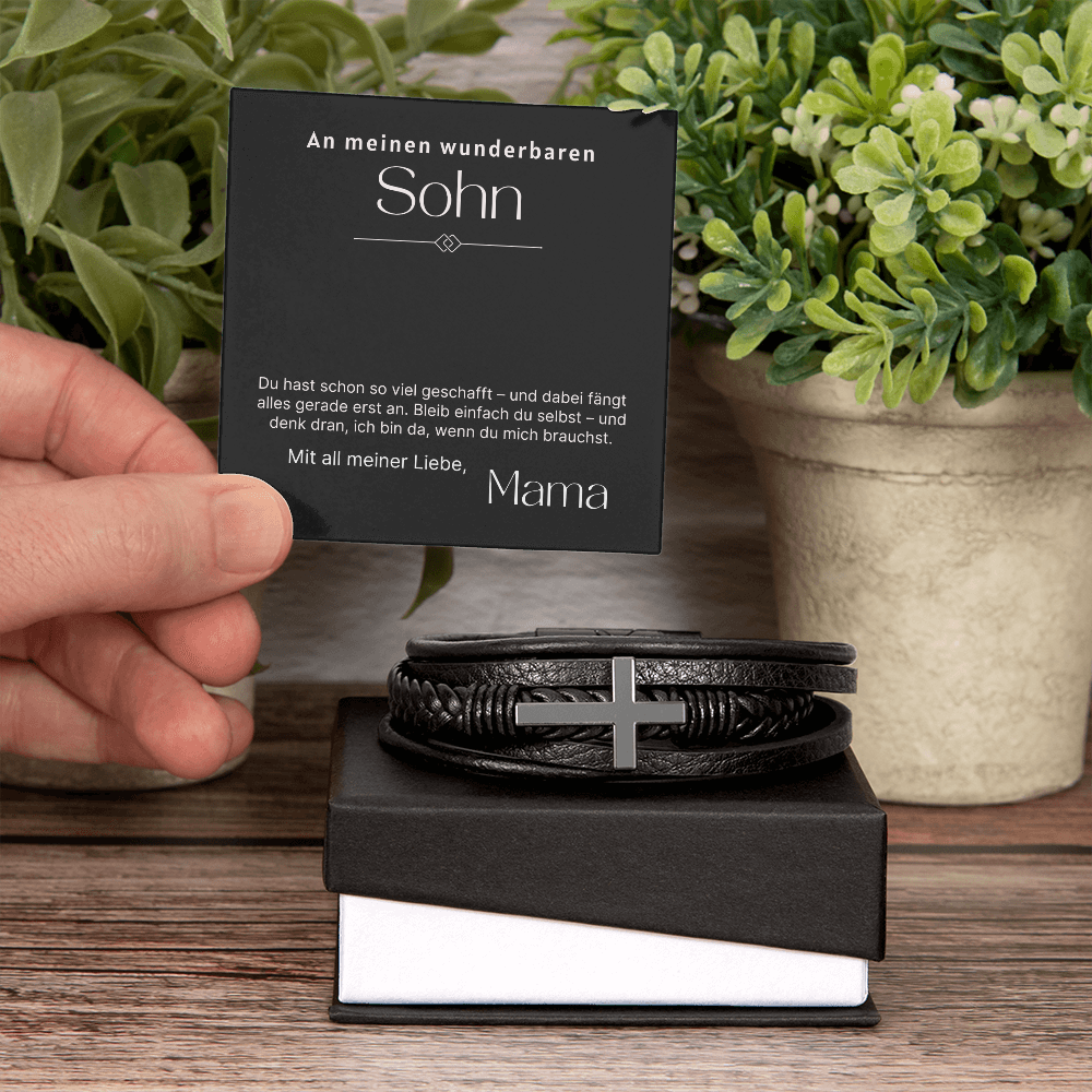 Persönliches Geschenk für Sohn aus vegan Leder - Geburtstag, Abschluss, Weihnachten