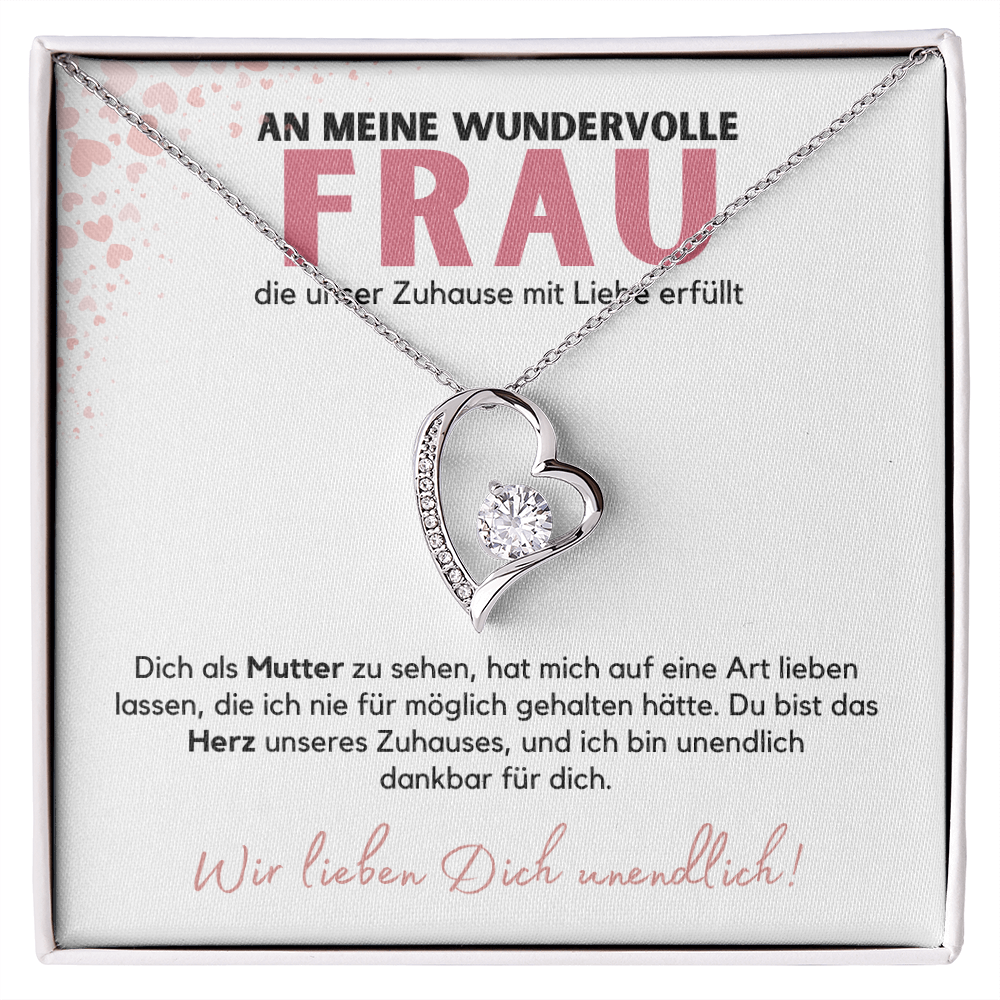 Halskette Geschenk für die wundervolle Frau – Mit einer liebevollen Botschaftskarte