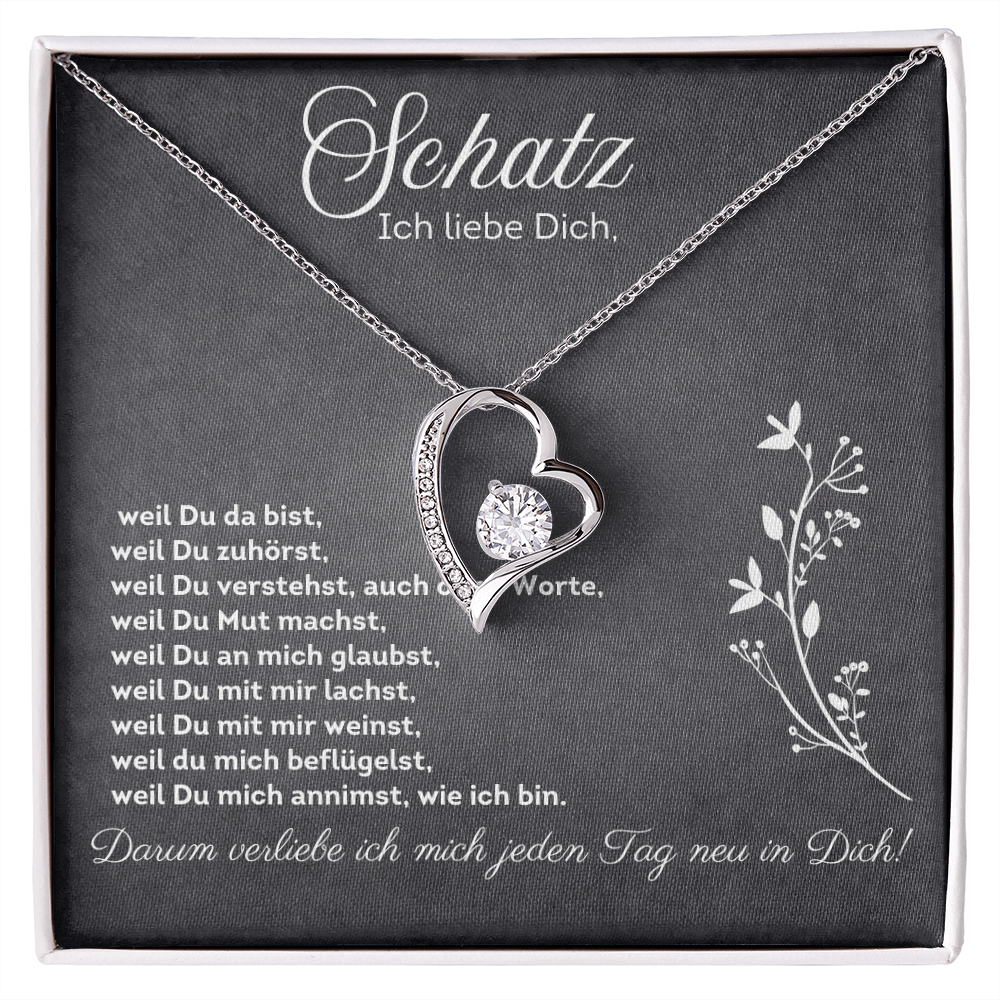 Schatz, Ich Liebe Dich - Romantische Halskette mit Liebesbotschaft