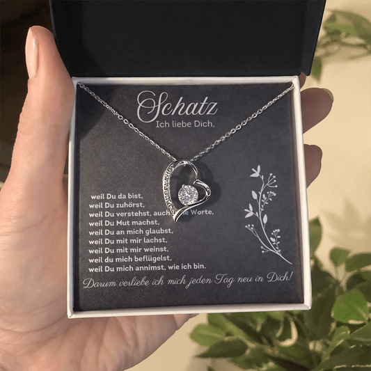 Schatz, Ich Liebe Dich - Romantische Halskette mit Liebesbotschaft