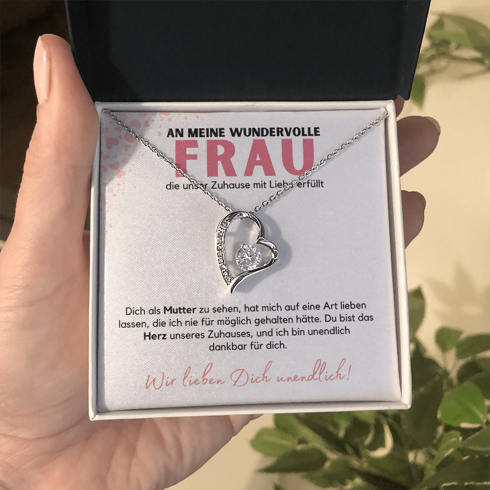 Halskette Geschenk für die wundervolle Frau – Mit einer liebevollen Botschaftskarte