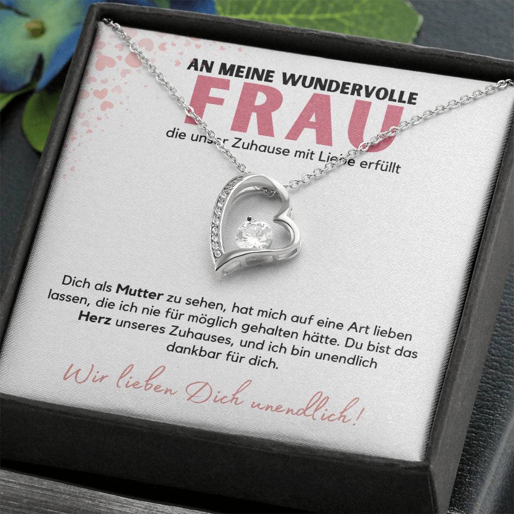 Halskette Geschenk für die wundervolle Frau – Mit einer liebevollen Botschaftskarte