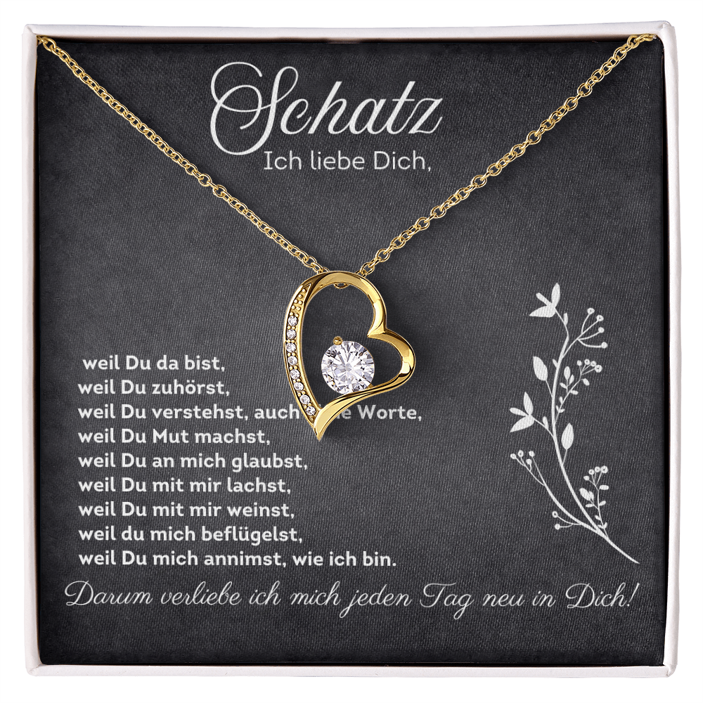 Schatz, Ich Liebe Dich - Romantische Halskette mit Liebesbotschaft