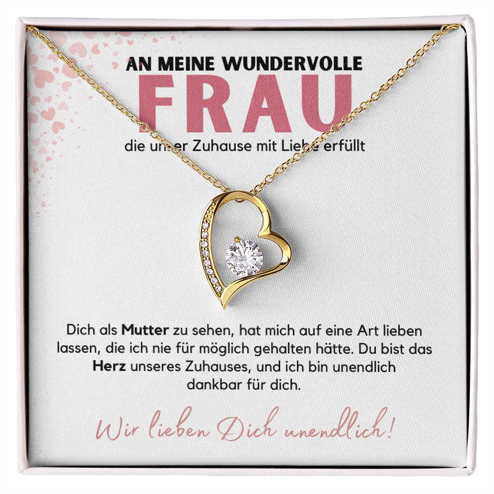 Halskette Geschenk für die wundervolle Frau – Mit einer liebevollen Botschaftskarte
