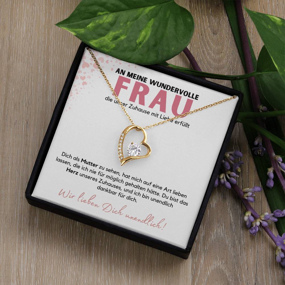 Halskette Geschenk für die wundervolle Frau – Mit einer liebevollen Botschaftskarte