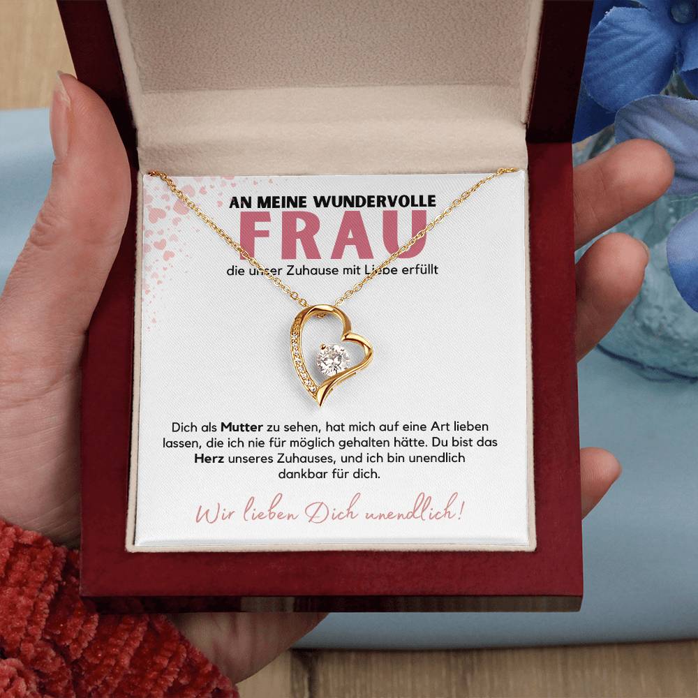 Halskette Geschenk für die wundervolle Frau – Mit einer liebevollen Botschaftskarte