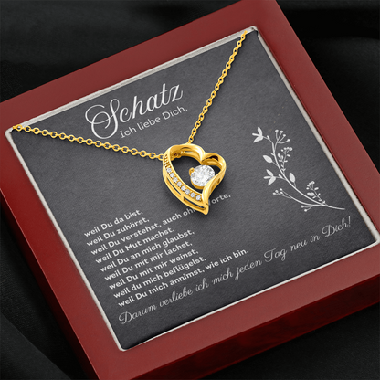 Schatz, Ich Liebe Dich - Romantische Halskette mit Liebesbotschaft
