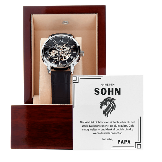Persönliche Uhr für Sohn – mit liebevoller Nachricht, Geburtstagsgeschenk für Sohn