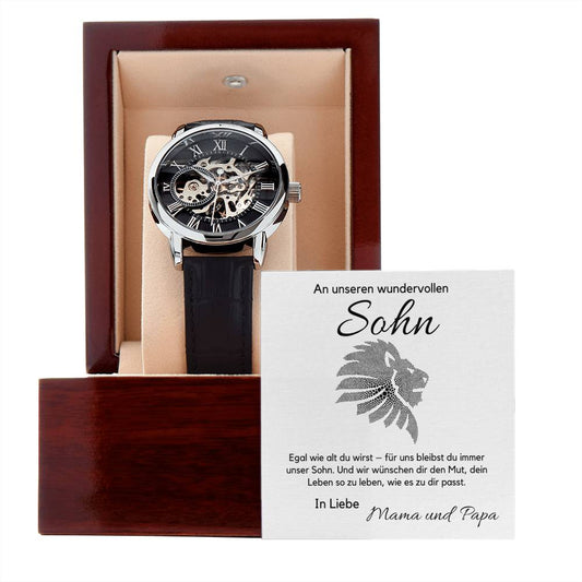 Geschenkidee für Sohn – Armbanduhr mit Message Card, Geburtstagsgeschenk