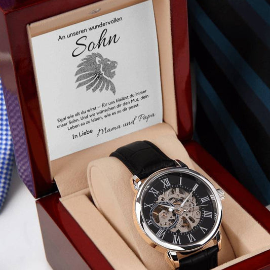Geschenkidee für Sohn – Armbanduhr mit Message Card, Geburtstagsgeschenk
