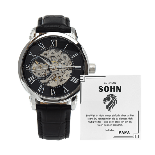 Persönliche Uhr für Sohn – mit liebevoller Nachricht, Geburtstagsgeschenk für Sohn