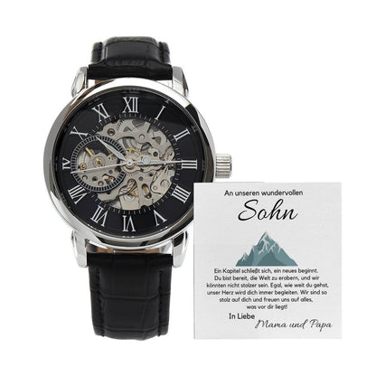 Für meinen Sohn – Armbanduhr mit Botschaftskarte, Geschenk für Sohn, Geburtstagsgeschenk