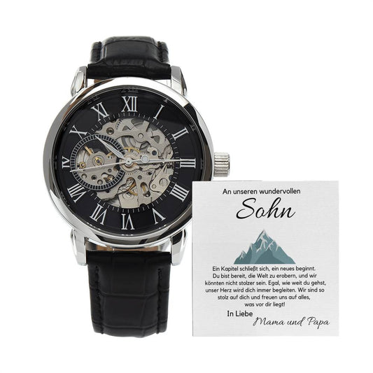 Für meinen Sohn – Armbanduhr mit Botschaftskarte, Geschenk für Sohn, Geburtstagsgeschenk