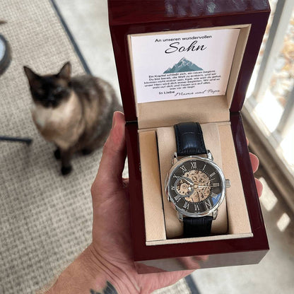 Für meinen Sohn – Armbanduhr mit Botschaftskarte, Geschenk für Sohn, Geburtstagsgeschenk