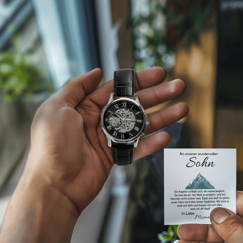 Für meinen Sohn – Armbanduhr mit Botschaftskarte, Geschenk für Sohn, Geburtstagsgeschenk