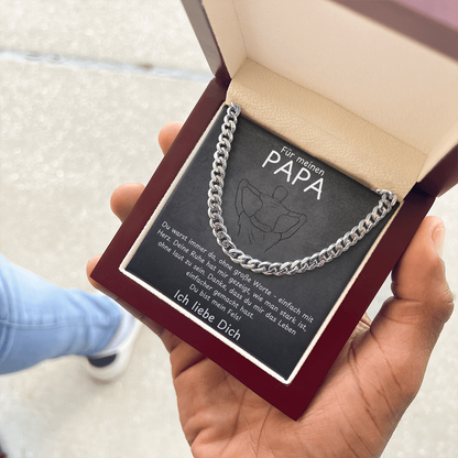 Halskette für Papa mit liebevoller Botschaft - Geschenk für Vatertag, Geburtstag, Weihnachten, Dad Gift